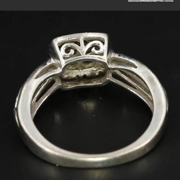 Quad Diamond Accent Square Frame Promise Ring/Sterling Silver (925) & Diamonds - Picture 5 of 8